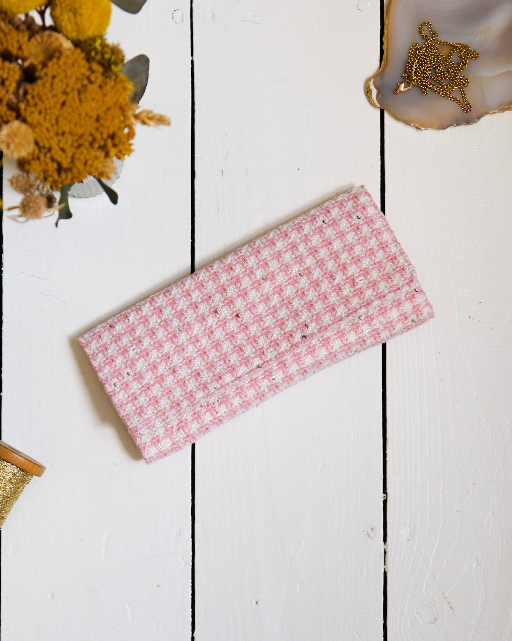 Pochette à bijoux Catherine en pied-de-poule
