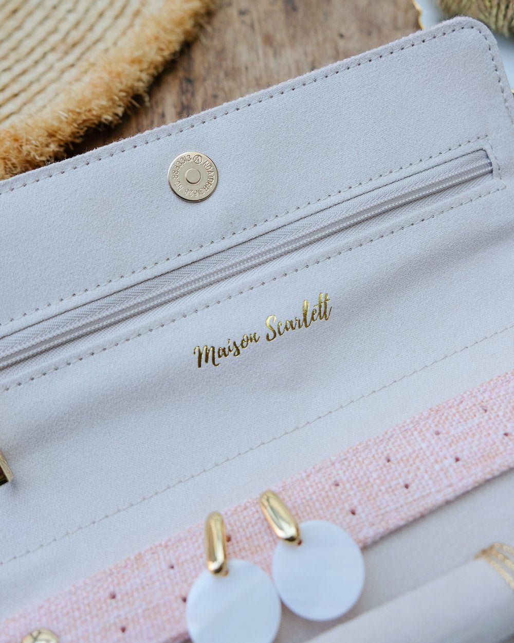 Pochette à bijoux Catherine effet lin